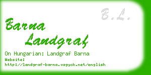 barna landgraf business card